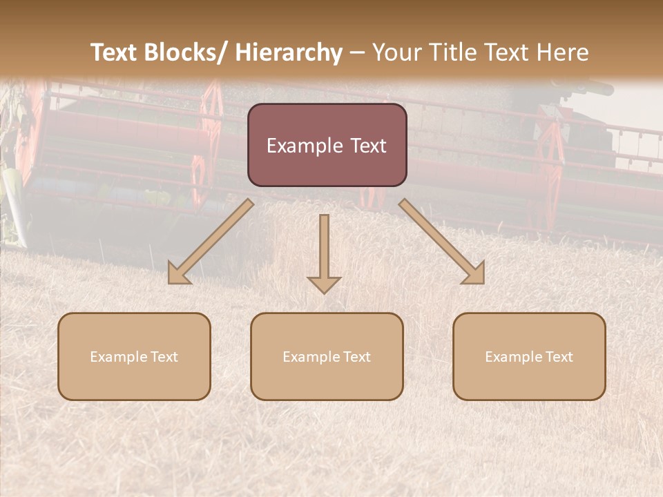 Combine Harvester On A Wheat Field With A Blue Sky PowerPoint Template