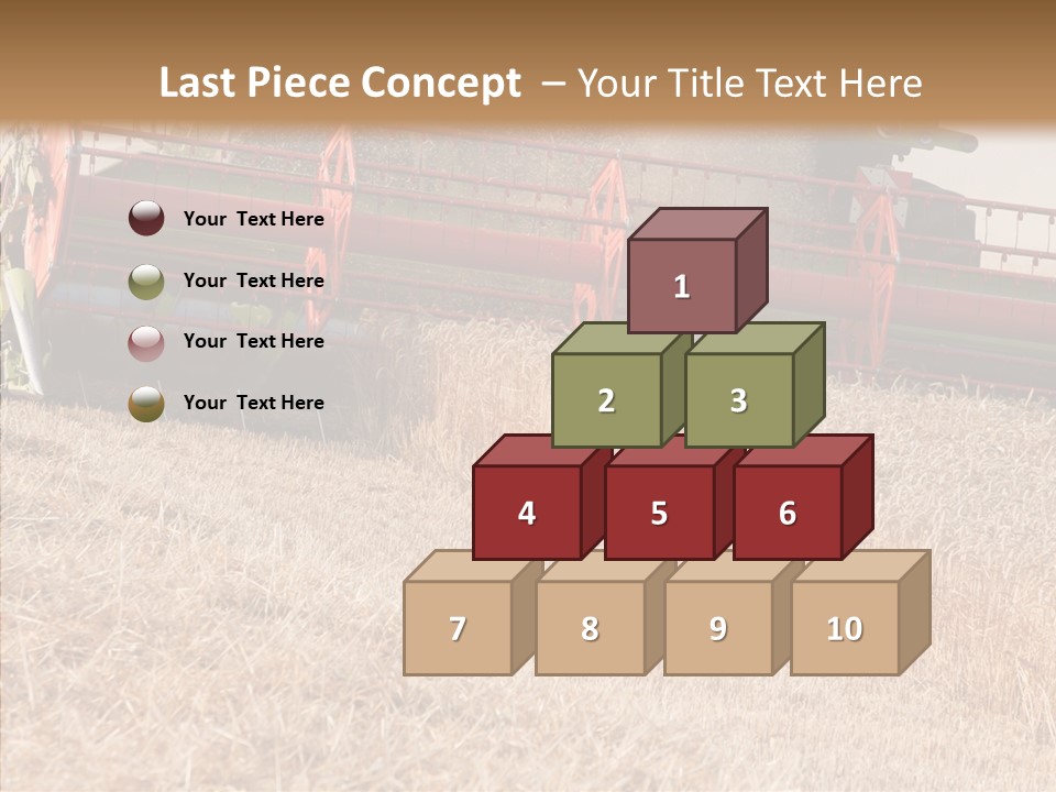 Combine Harvester On A Wheat Field With A Blue Sky PowerPoint Template