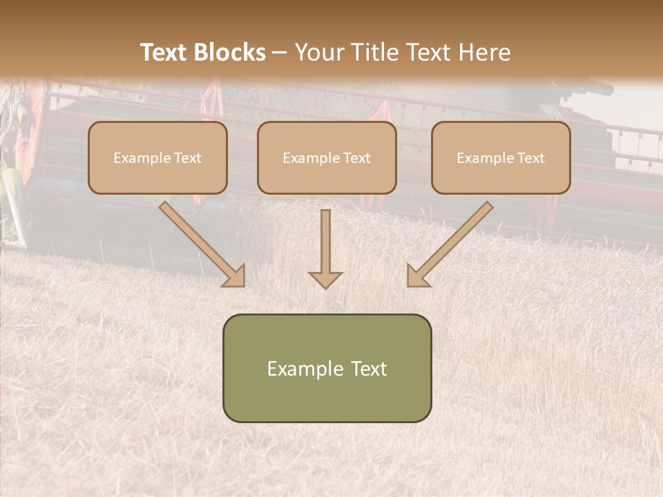Combine Harvester On A Wheat Field With A Blue Sky PowerPoint Template