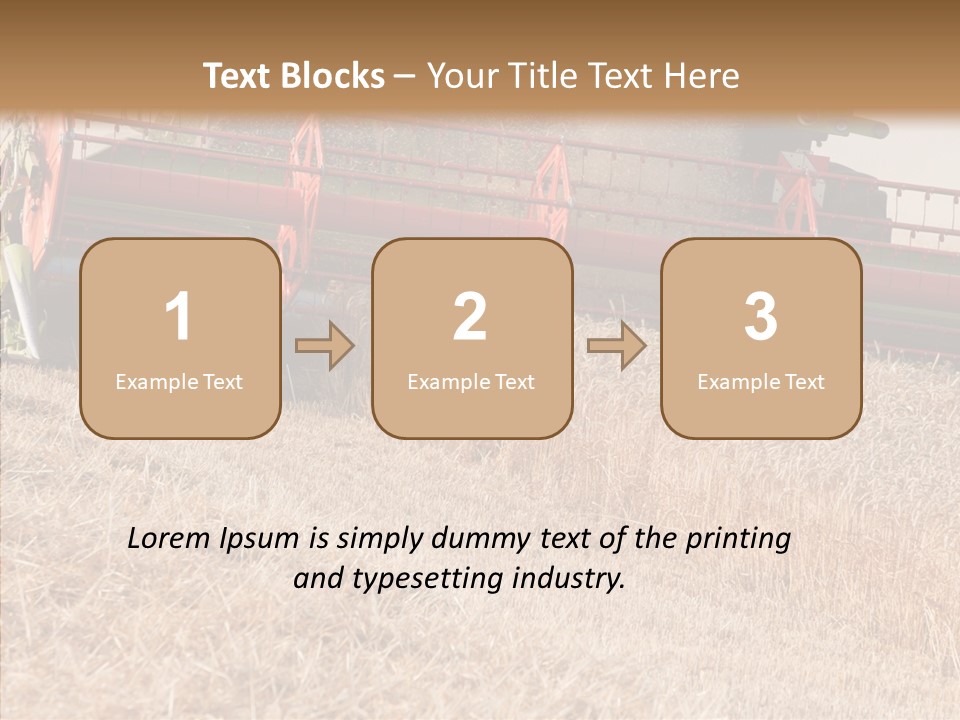 Combine Harvester On A Wheat Field With A Blue Sky PowerPoint Template