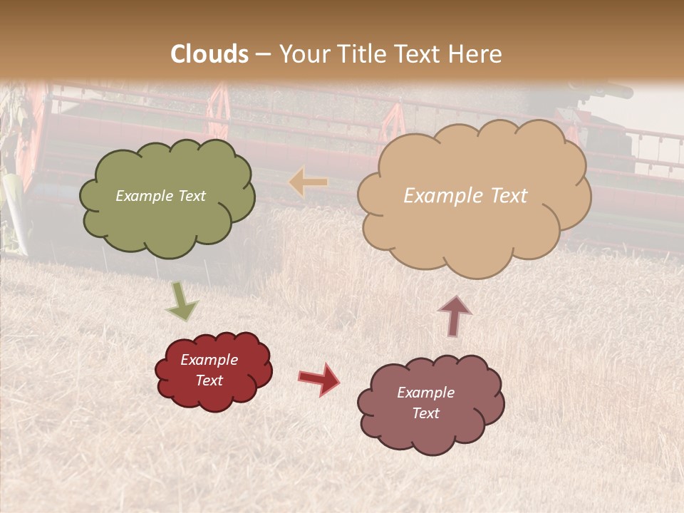 Combine Harvester On A Wheat Field With A Blue Sky PowerPoint Template