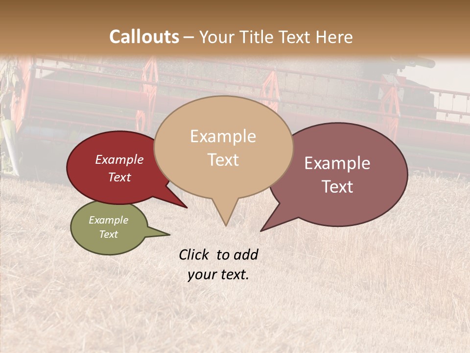 Combine Harvester On A Wheat Field With A Blue Sky PowerPoint Template