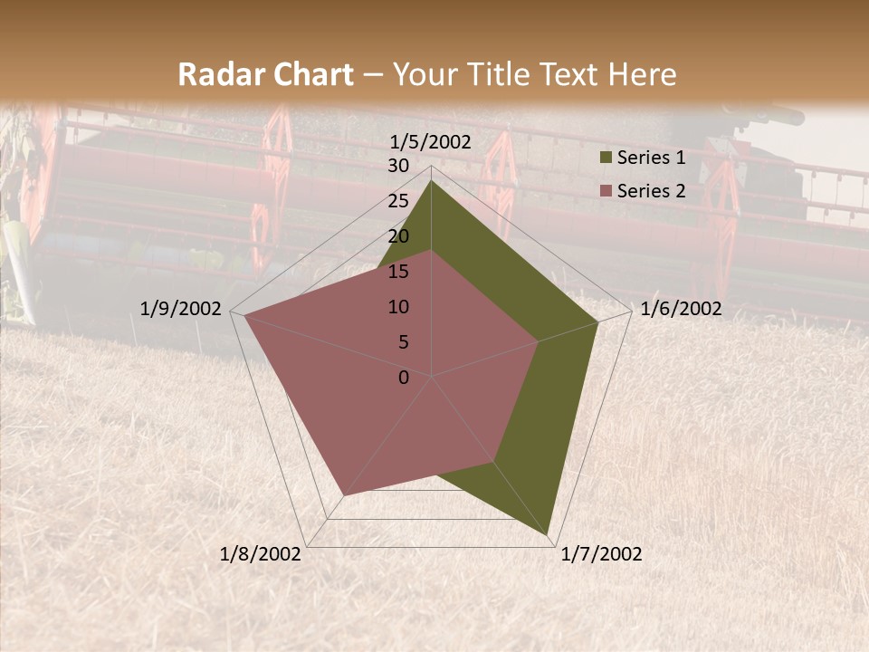 Combine Harvester On A Wheat Field With A Blue Sky PowerPoint Template