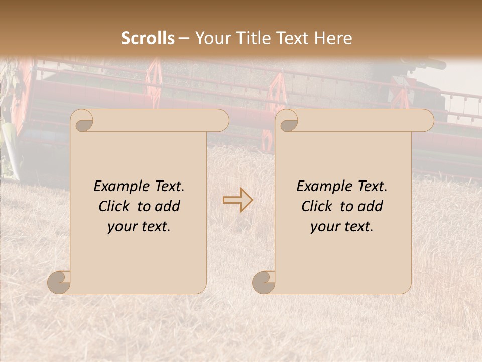 Combine Harvester On A Wheat Field With A Blue Sky PowerPoint Template