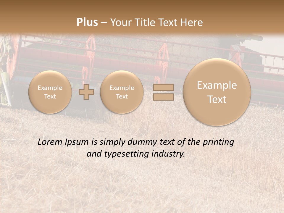 Combine Harvester On A Wheat Field With A Blue Sky PowerPoint Template