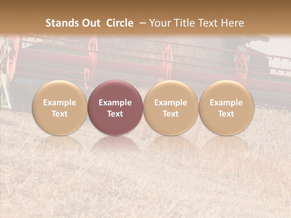 Combine Harvester On A Wheat Field With A Blue Sky PowerPoint Template