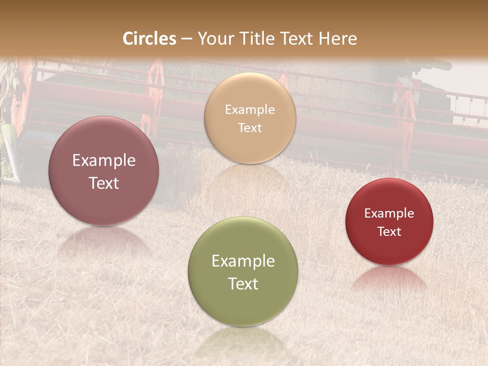 Combine Harvester On A Wheat Field With A Blue Sky PowerPoint Template