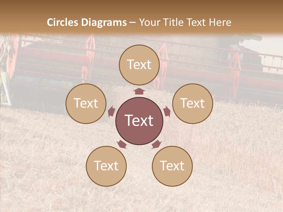 Combine Harvester On A Wheat Field With A Blue Sky PowerPoint Template