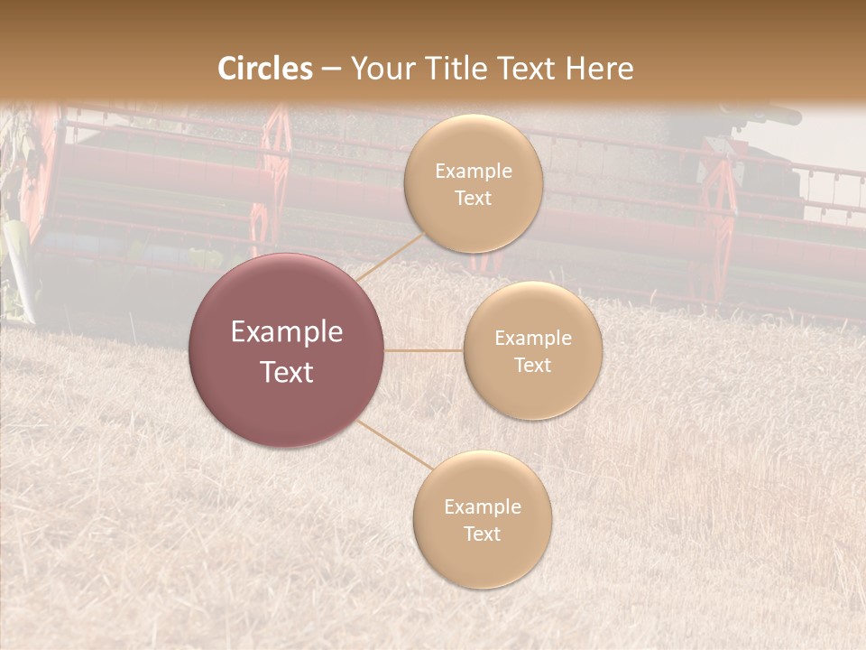 Combine Harvester On A Wheat Field With A Blue Sky PowerPoint Template