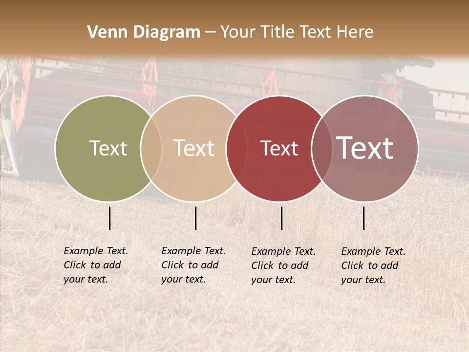 Combine Harvester On A Wheat Field With A Blue Sky PowerPoint Template