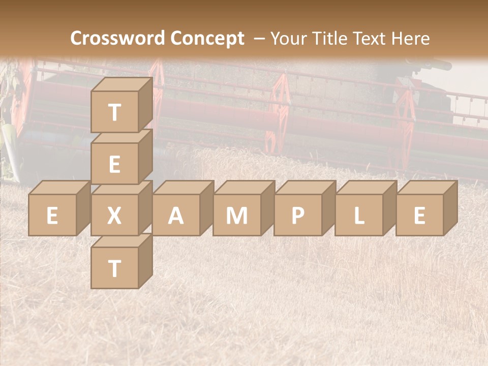 Combine Harvester On A Wheat Field With A Blue Sky PowerPoint Template