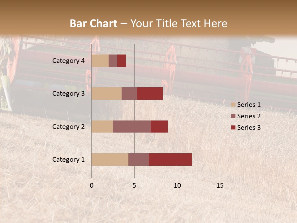 Combine Harvester On A Wheat Field With A Blue Sky PowerPoint Template