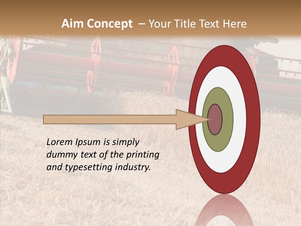 Combine Harvester On A Wheat Field With A Blue Sky PowerPoint Template