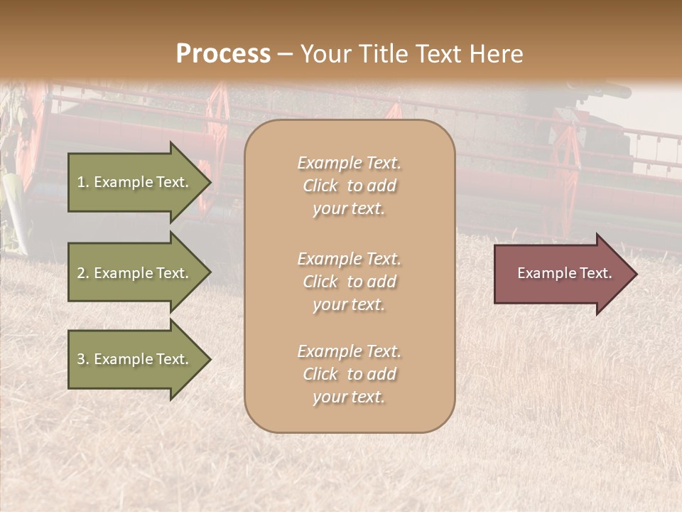 Combine Harvester On A Wheat Field With A Blue Sky PowerPoint Template