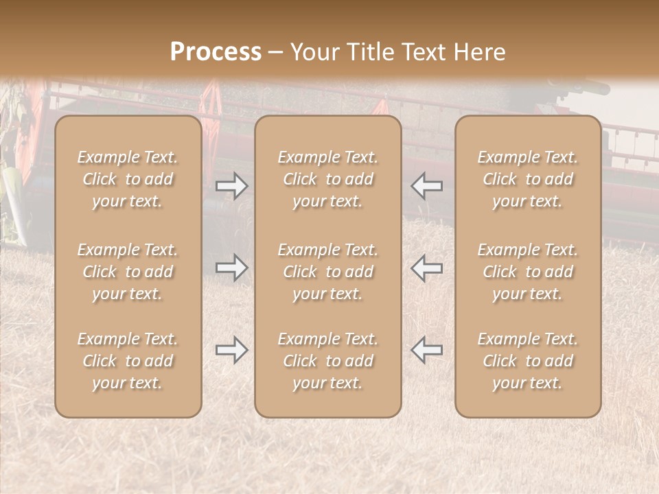 Combine Harvester On A Wheat Field With A Blue Sky PowerPoint Template