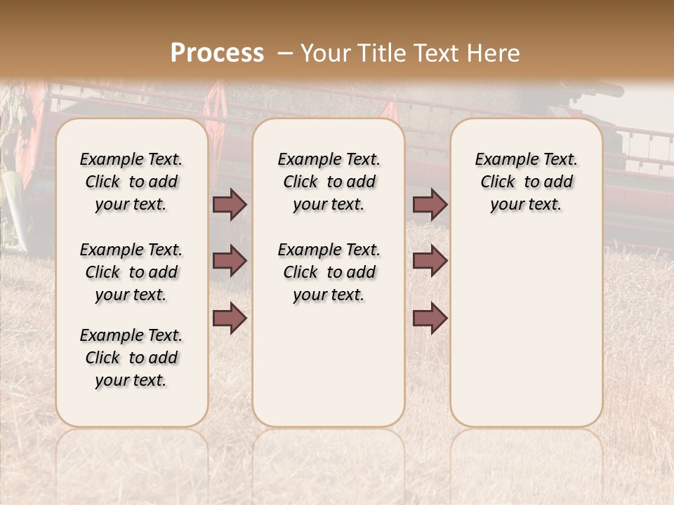 Combine Harvester On A Wheat Field With A Blue Sky PowerPoint Template