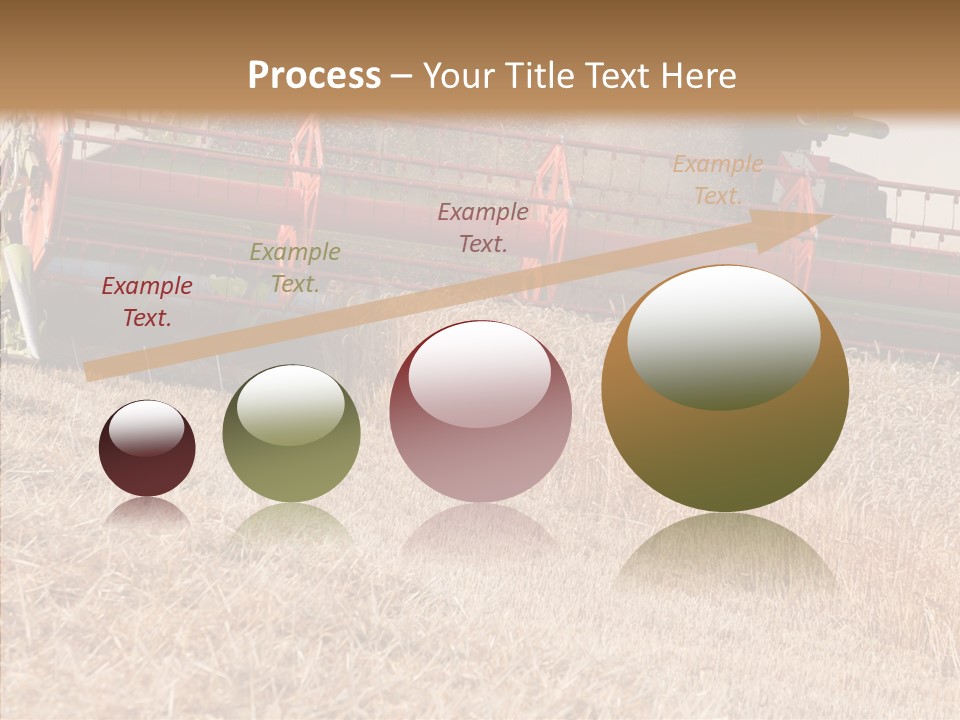 Combine Harvester On A Wheat Field With A Blue Sky PowerPoint Template