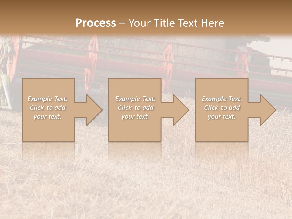 Combine Harvester On A Wheat Field With A Blue Sky PowerPoint Template