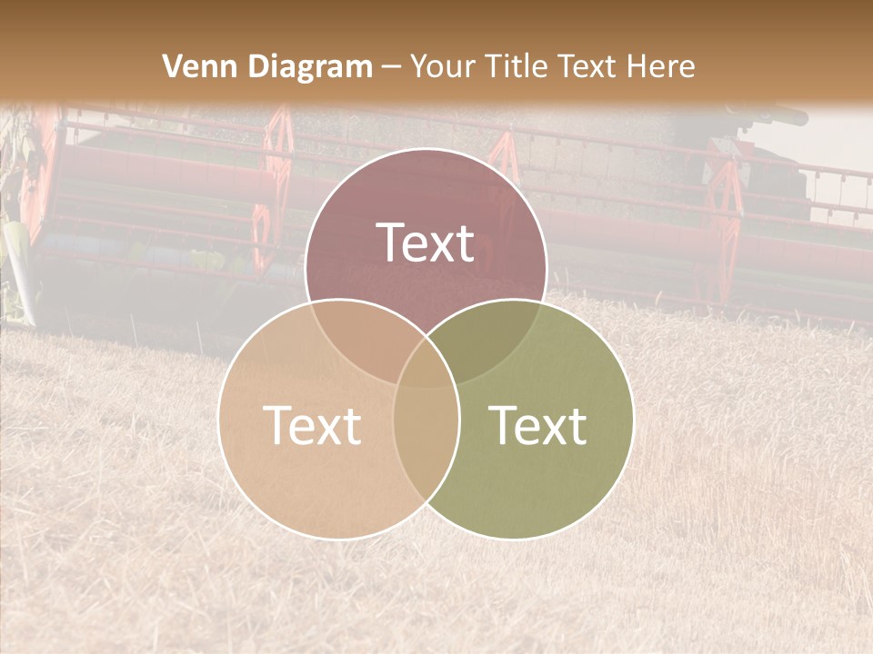 Combine Harvester On A Wheat Field With A Blue Sky PowerPoint Template