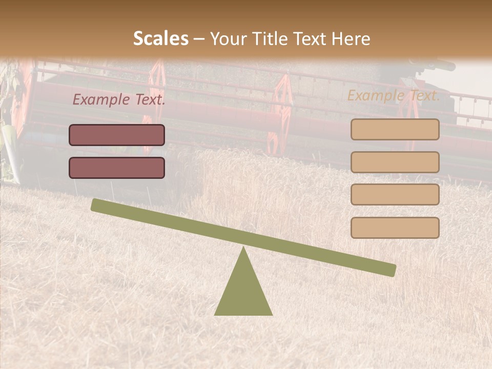 Combine Harvester On A Wheat Field With A Blue Sky PowerPoint Template