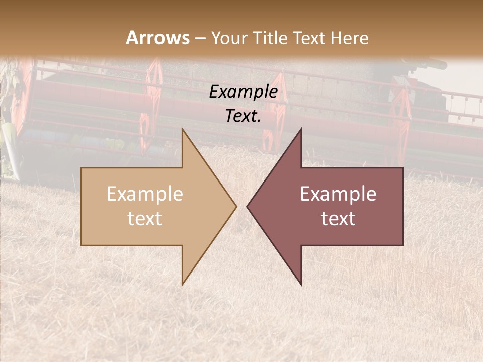 Combine Harvester On A Wheat Field With A Blue Sky PowerPoint Template