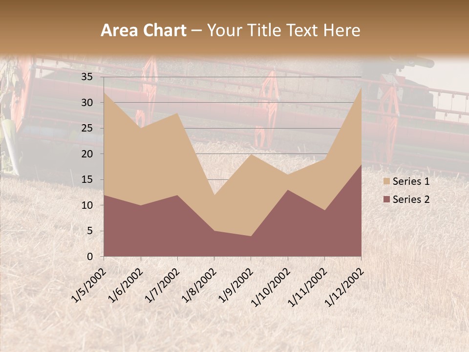 Combine Harvester On A Wheat Field With A Blue Sky PowerPoint Template