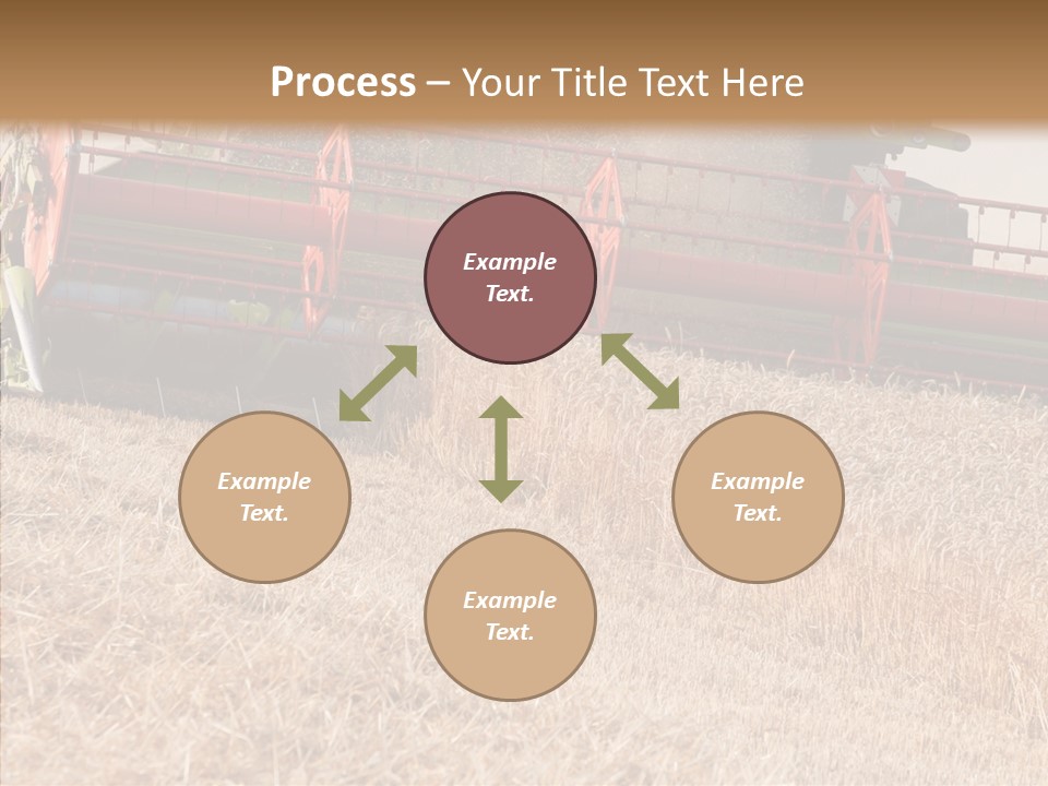 Combine Harvester On A Wheat Field With A Blue Sky PowerPoint Template