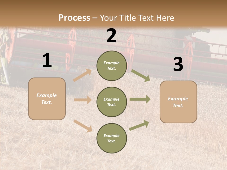 Combine Harvester On A Wheat Field With A Blue Sky PowerPoint Template