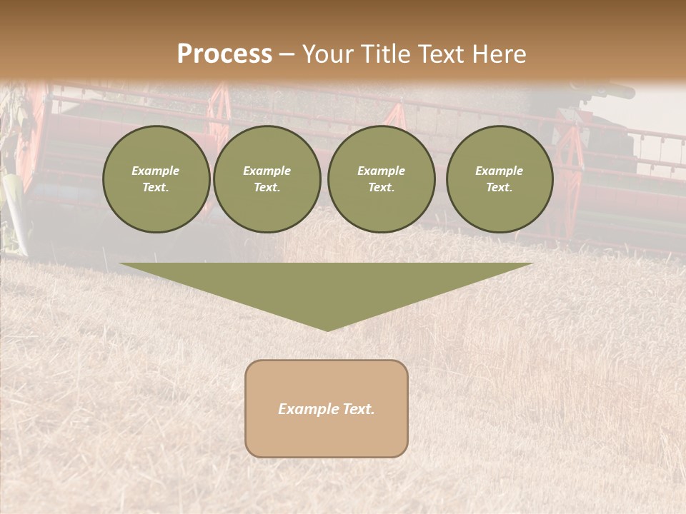 Combine Harvester On A Wheat Field With A Blue Sky PowerPoint Template