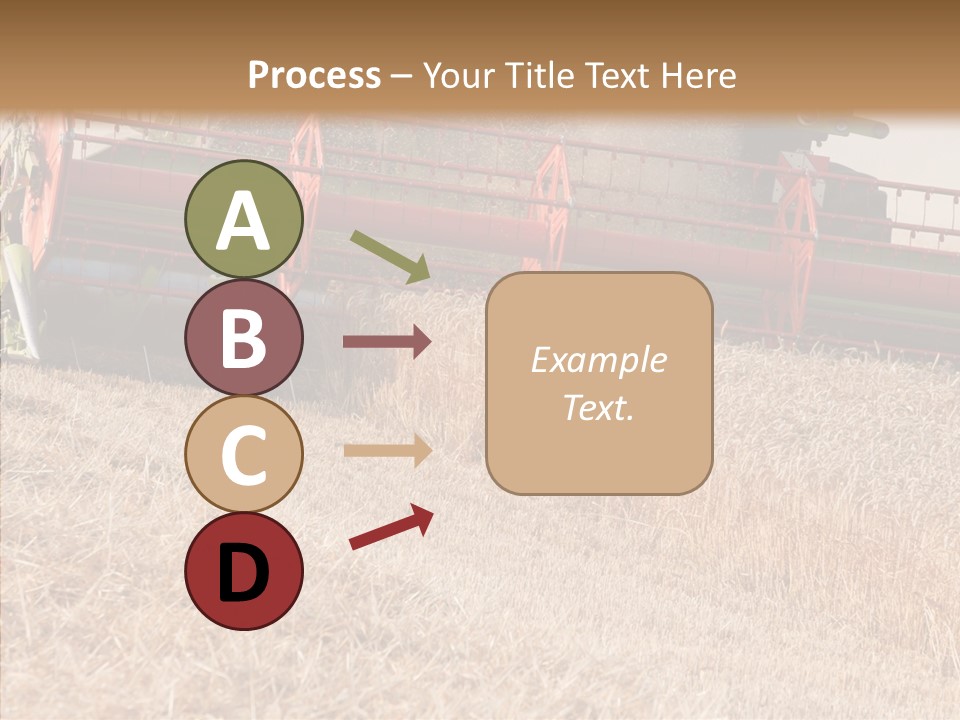 Combine Harvester On A Wheat Field With A Blue Sky PowerPoint Template