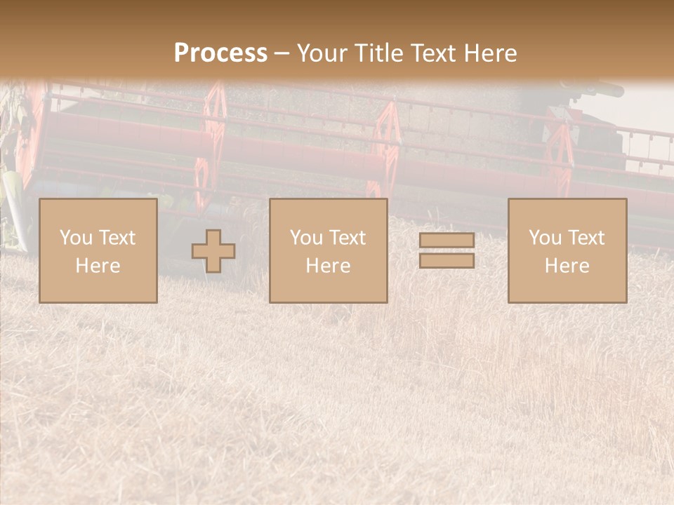 Combine Harvester On A Wheat Field With A Blue Sky PowerPoint Template