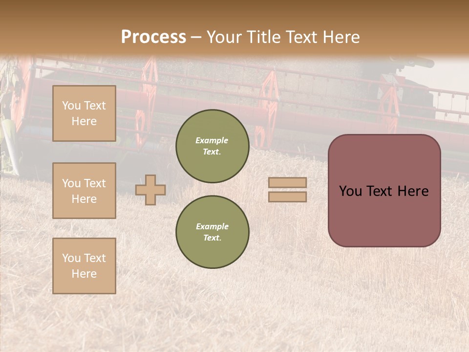 Combine Harvester On A Wheat Field With A Blue Sky PowerPoint Template