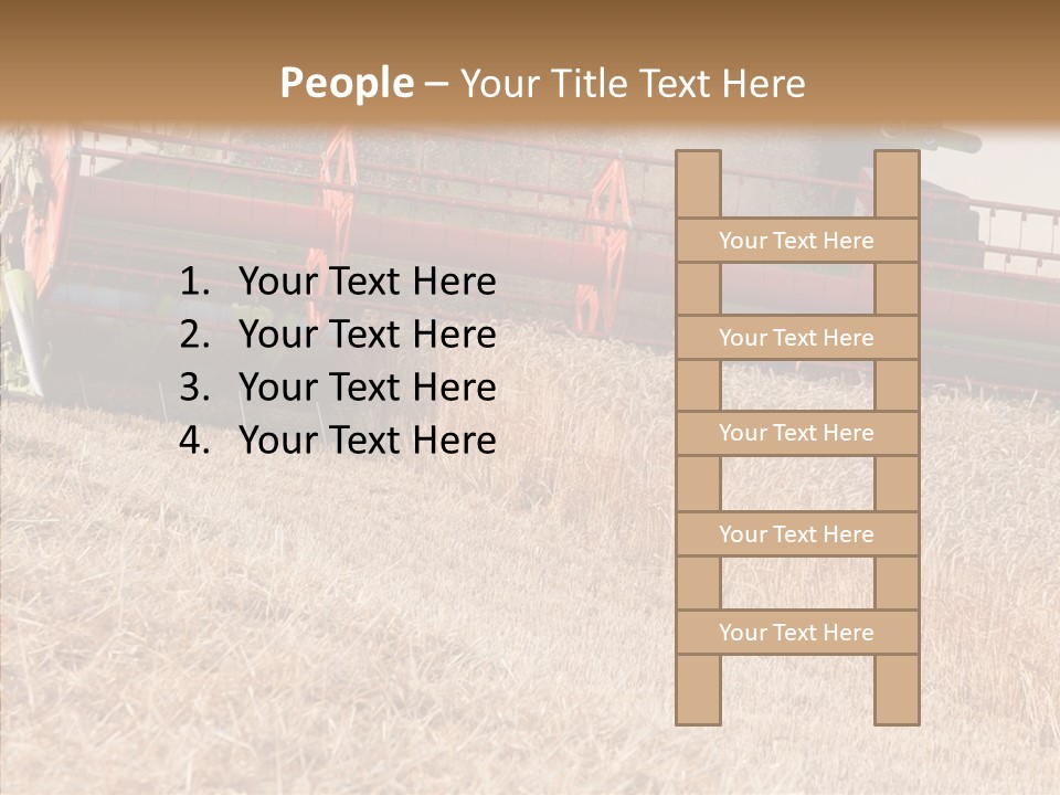 Combine Harvester On A Wheat Field With A Blue Sky PowerPoint Template