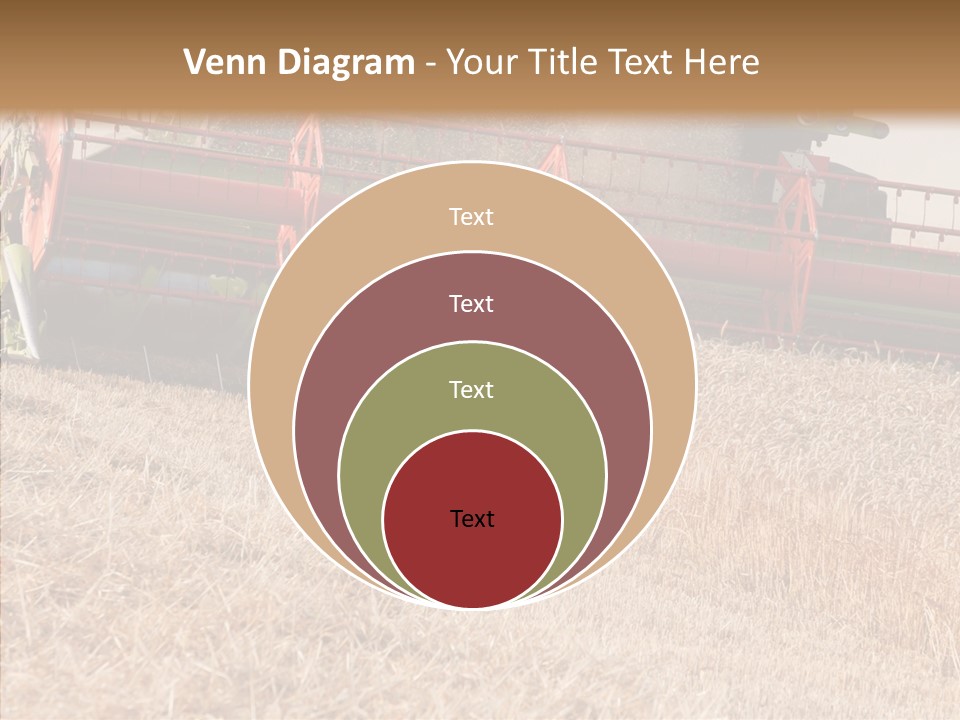 Combine Harvester On A Wheat Field With A Blue Sky PowerPoint Template