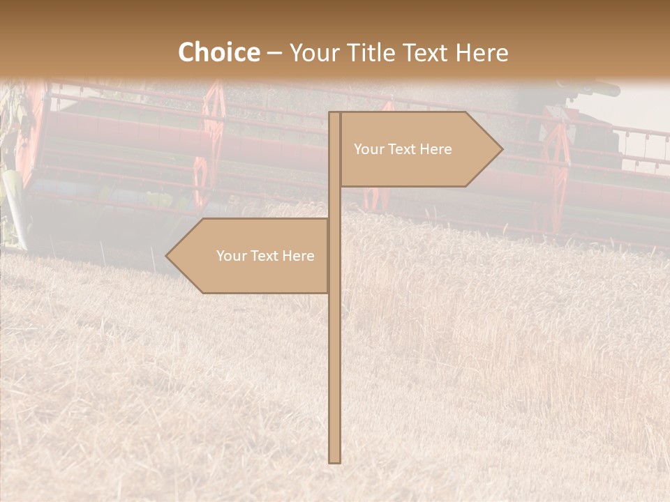 Combine Harvester On A Wheat Field With A Blue Sky PowerPoint Template