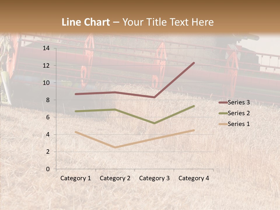 Combine Harvester On A Wheat Field With A Blue Sky PowerPoint Template