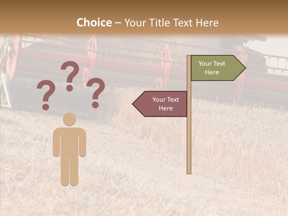 Combine Harvester On A Wheat Field With A Blue Sky PowerPoint Template