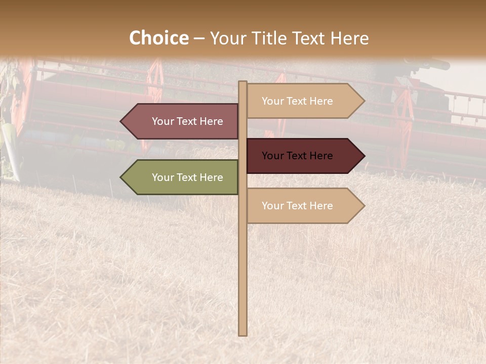 Combine Harvester On A Wheat Field With A Blue Sky PowerPoint Template