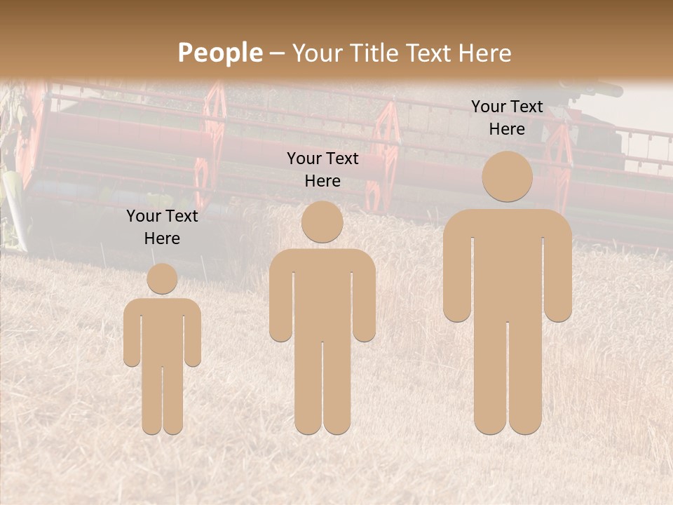 Combine Harvester On A Wheat Field With A Blue Sky PowerPoint Template