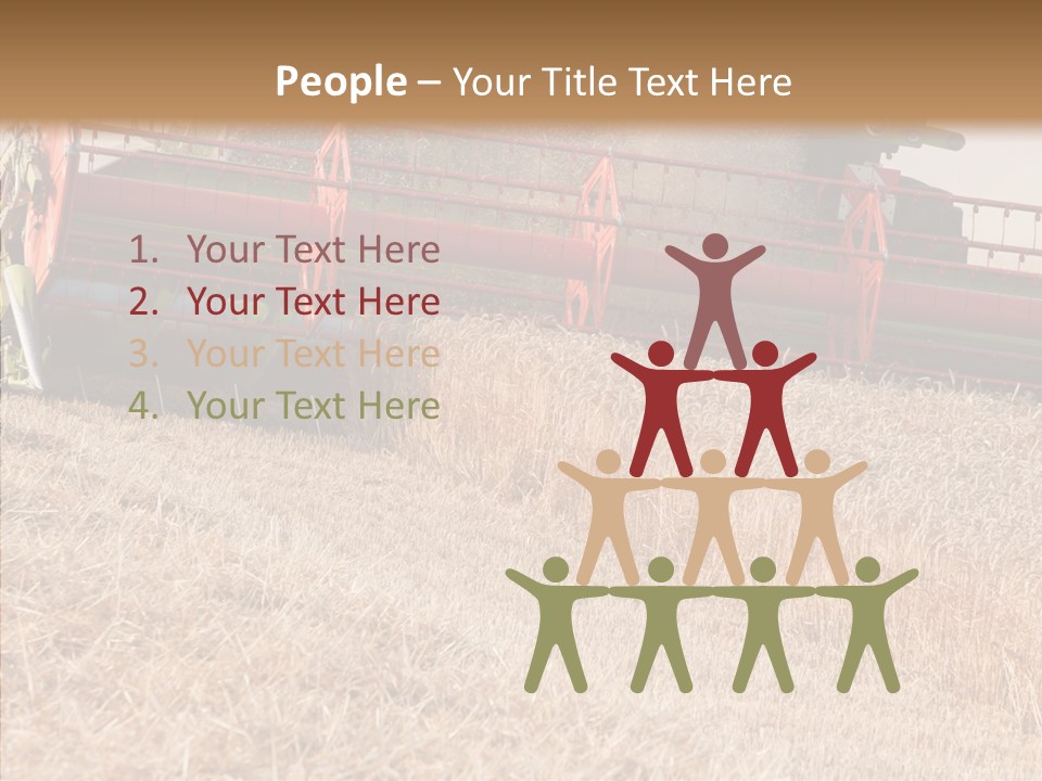 Combine Harvester On A Wheat Field With A Blue Sky PowerPoint Template