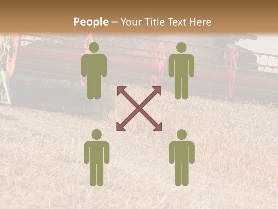Combine Harvester On A Wheat Field With A Blue Sky PowerPoint Template