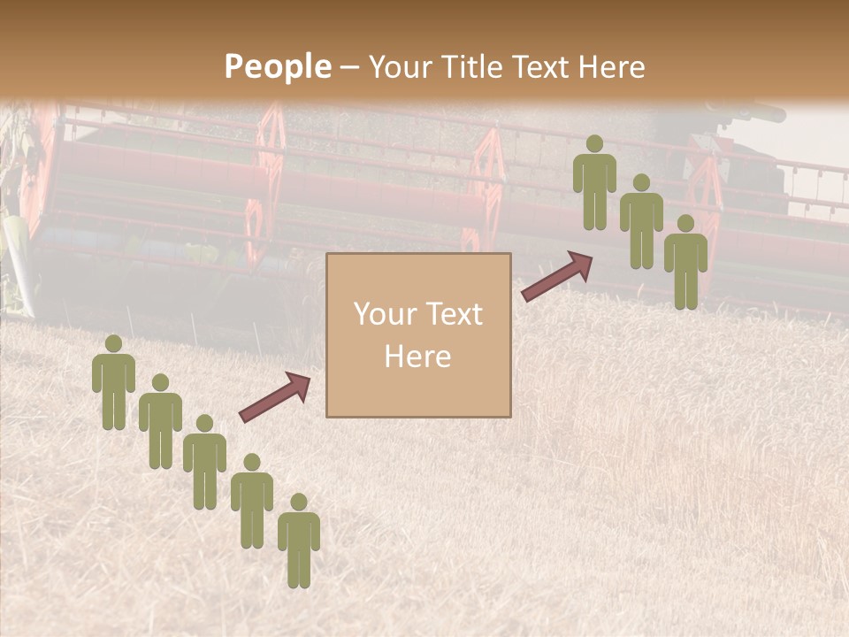 Combine Harvester On A Wheat Field With A Blue Sky PowerPoint Template