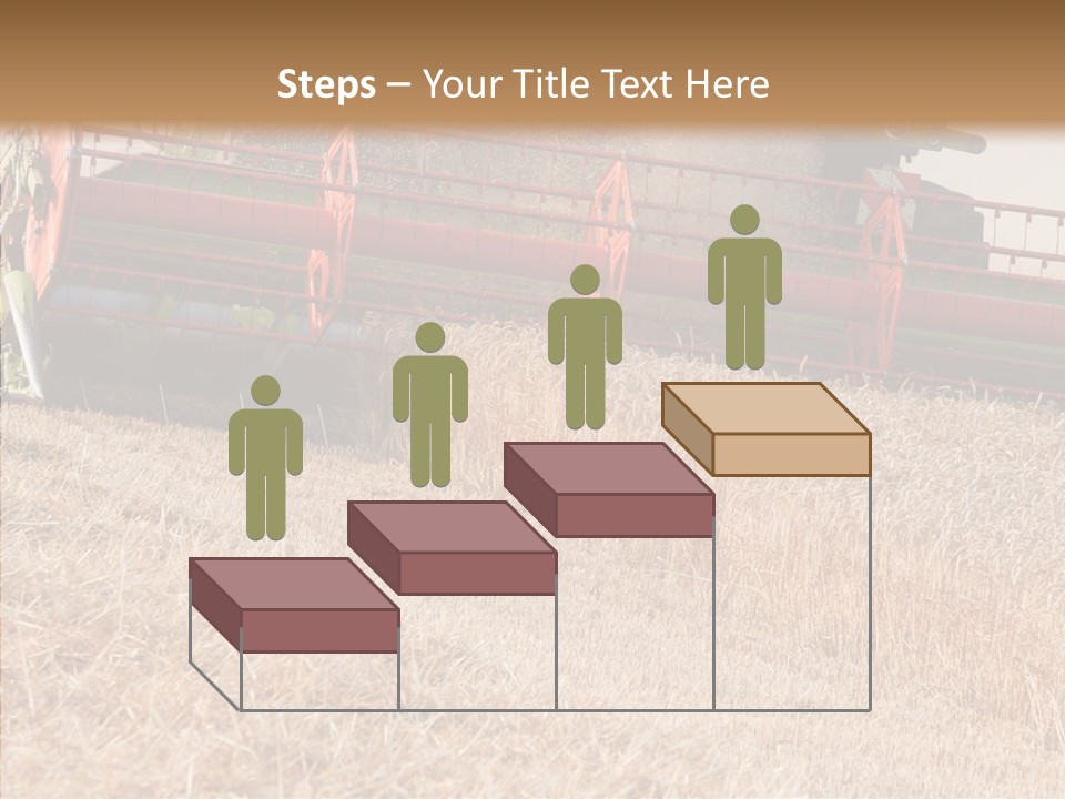 Combine Harvester On A Wheat Field With A Blue Sky PowerPoint Template