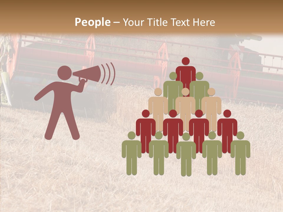 Combine Harvester On A Wheat Field With A Blue Sky PowerPoint Template