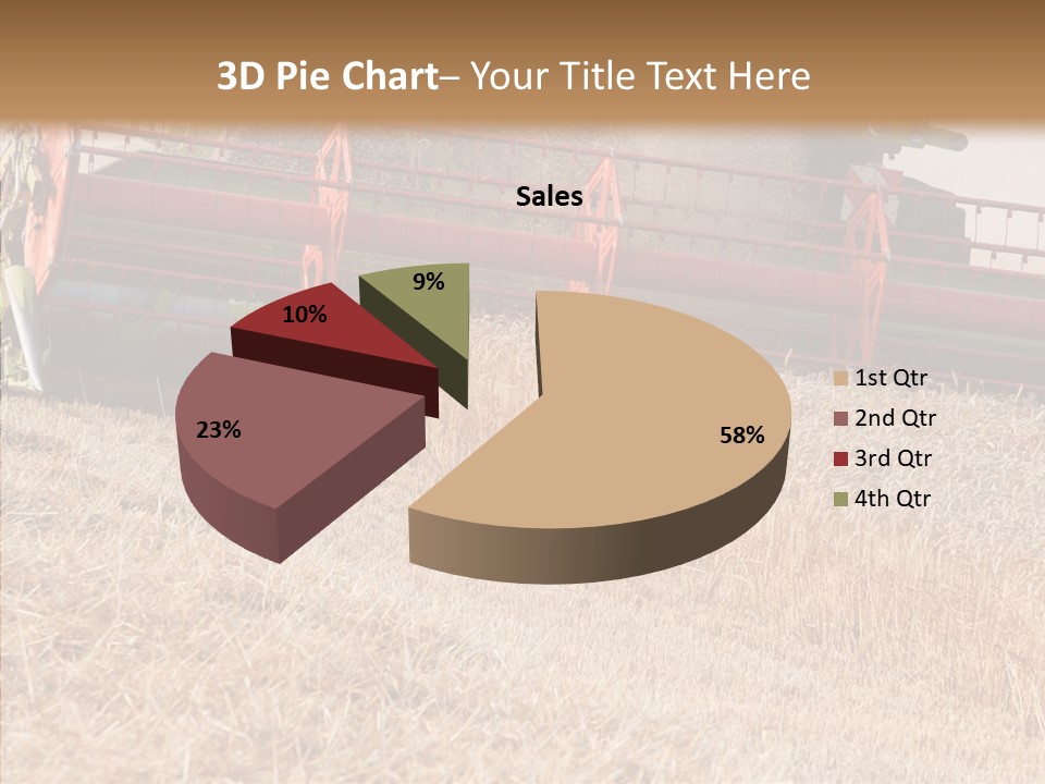 Combine Harvester On A Wheat Field With A Blue Sky PowerPoint Template