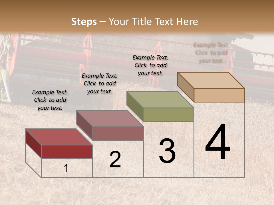 Combine Harvester On A Wheat Field With A Blue Sky PowerPoint Template