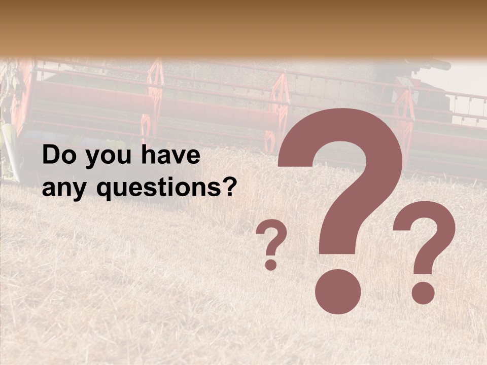 Combine Harvester On A Wheat Field With A Blue Sky PowerPoint Template