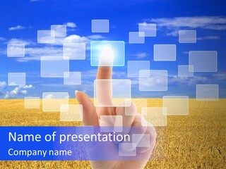 Keyboard Network Field PowerPoint Template