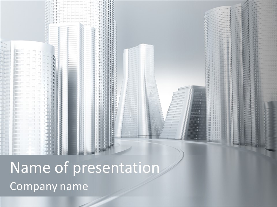 Glass Cityscape Road PowerPoint Template