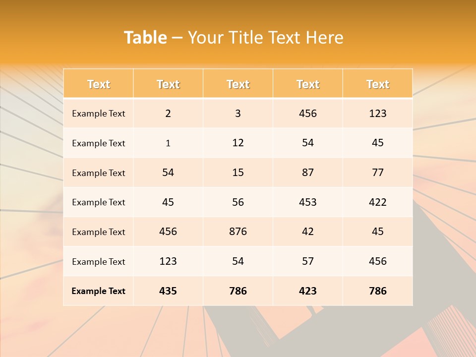 Table Corporation Writing PowerPoint Template